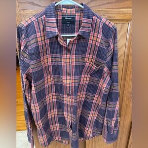 Madewell Pink and Blue Plaid Casual Shirt